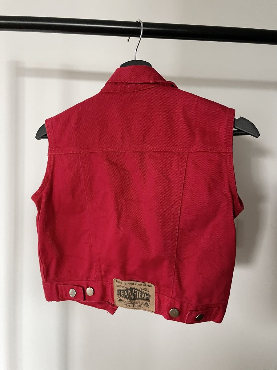 Gilet & Giacche senza maniche: Rote Vintage Jeans-Weste – Usato da Zofingen venduto da silbosja 1