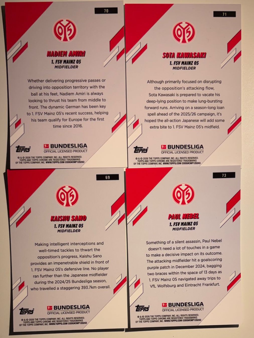Topps Sammelbilder & Trading cards: Mainz 05 Topps Chrome Bundesliga – Neu (gemäss Beschreibung) aus Meilen von rr0 1