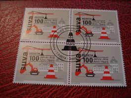 Marke 100 Jahre SUVA, 2018, FDC + Lose 4erblock ET-o