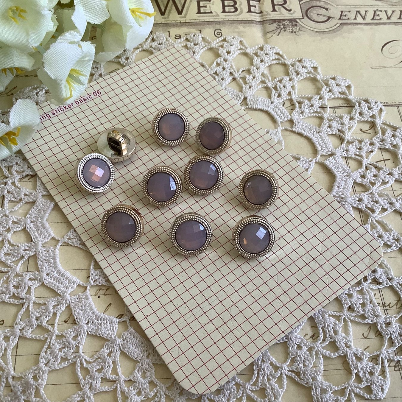 Bottoni: 10 x Knopfe lila Stein violet boutons – Nuovo (secondo la descrizione) da Meyrin venduto da laservette99