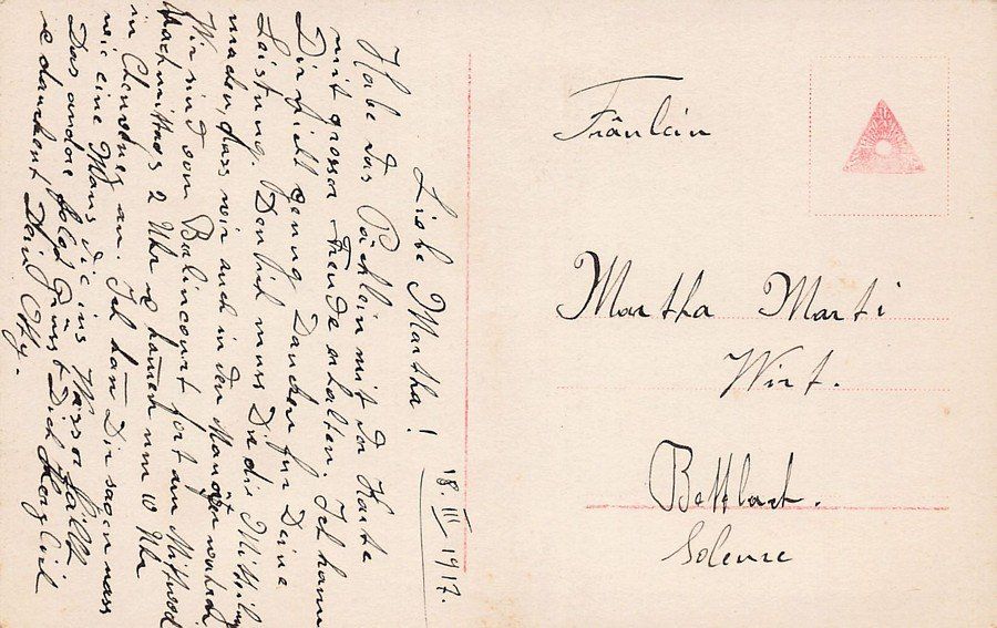 Cartoline postali: Romantik: Le Baiser, datée/datiert 1917 – Usato da Frauenfeld venduto da POML 1