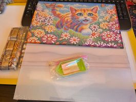 DIAMOND PAINTING TABLETT KATZE