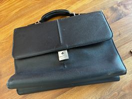 Aktentasche Bally Leder schwarz gebrauchter Zustand