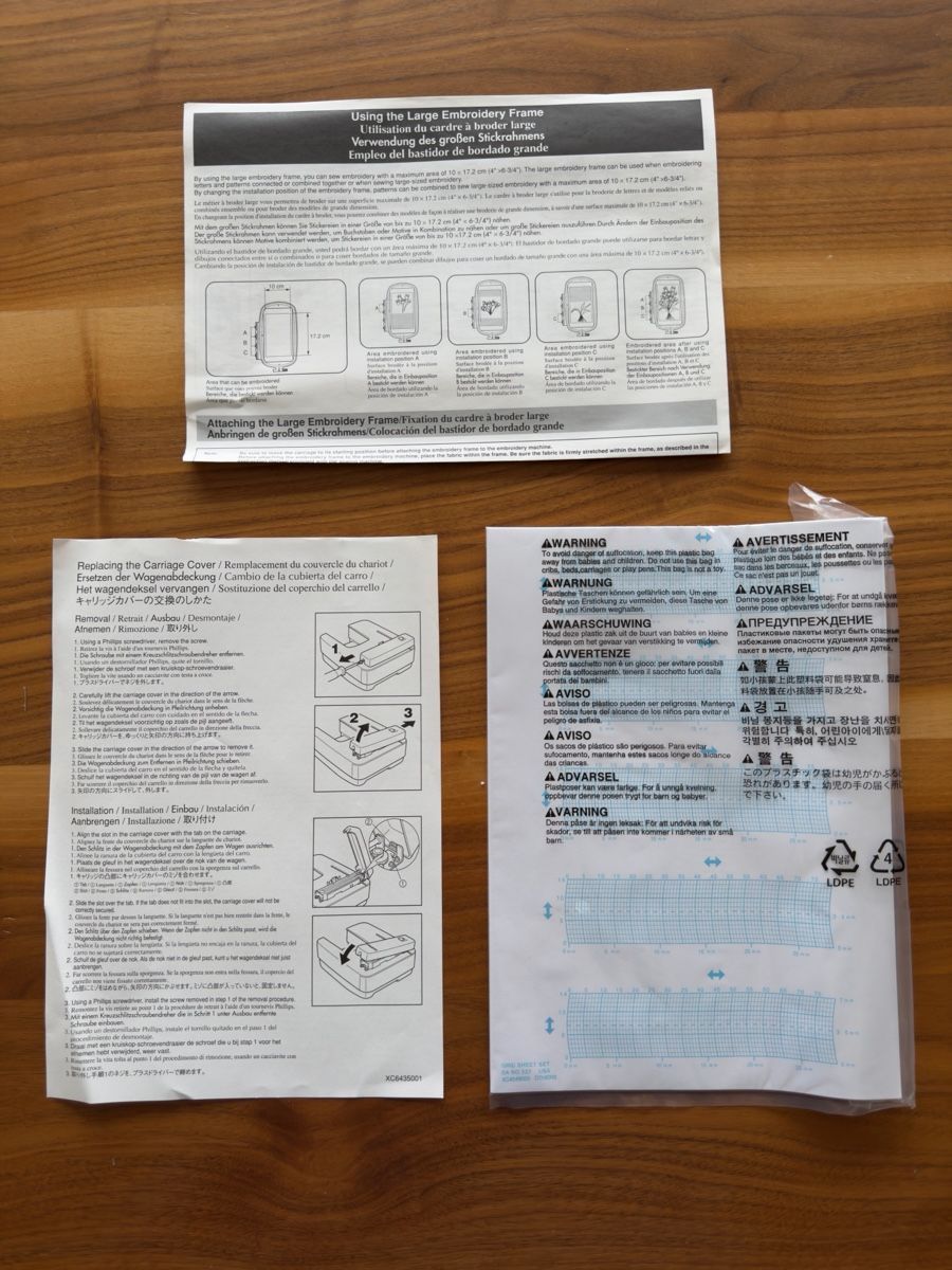 Brother Stickrahmen: Brother Stickmodul Set inkl. 2 Rahmen & Stickvlies – Gebraucht aus Merenschwand von stardust.12 4