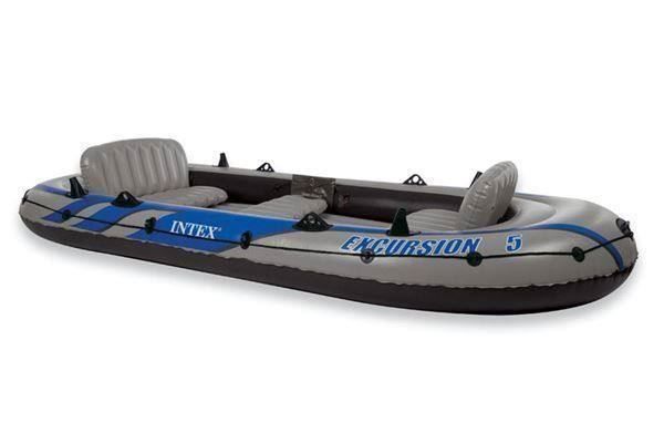 Barche: +SET INTEX Excursion 5 Schlauchboot Angel – Nuovo e nell'imballaggio originale da Amriswil venduto da JaJa-Express 1