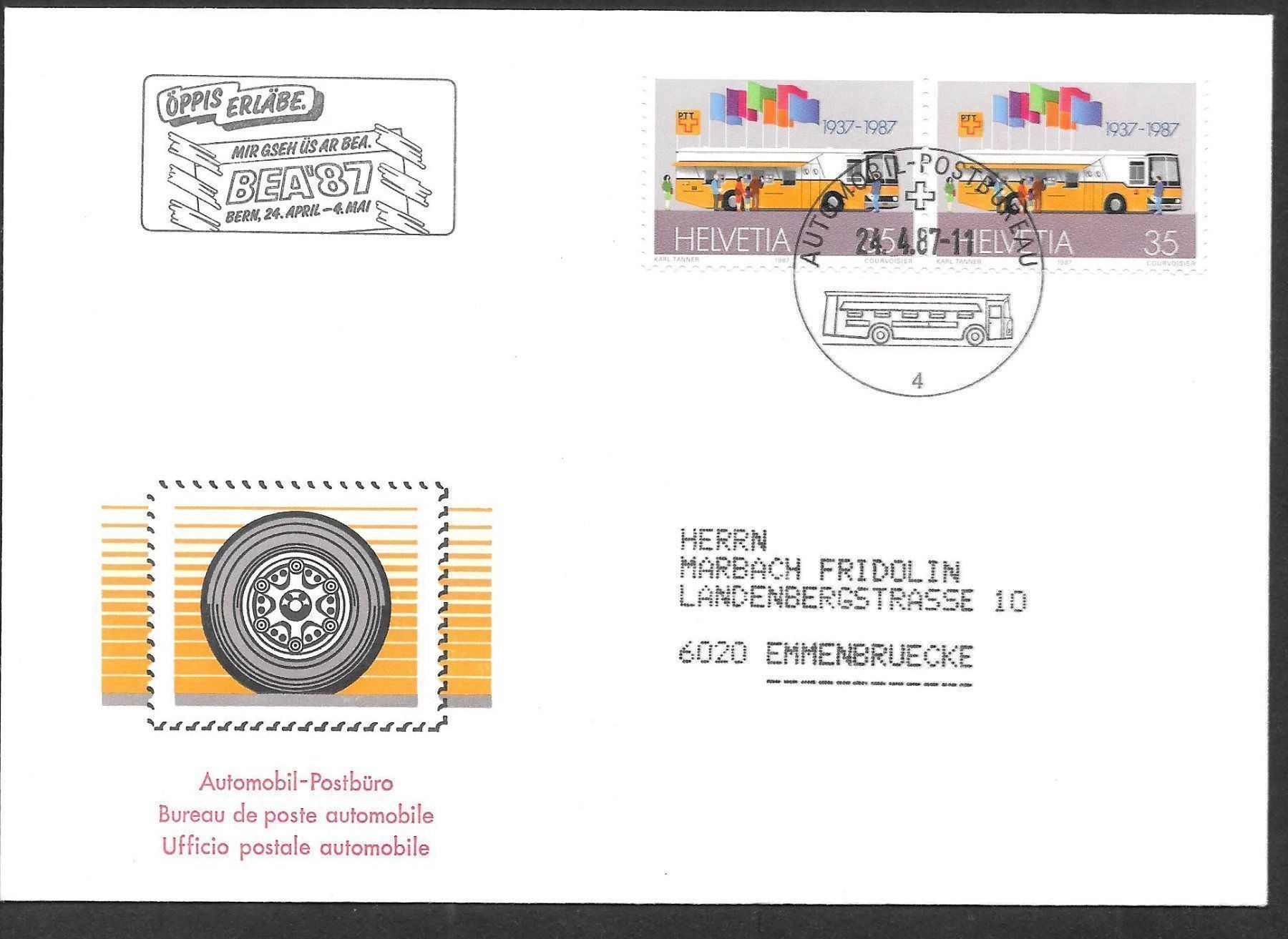 Alle Briefmarken: Sonderbrief A. 1464 BEA Bern 24.4.-4.5.1987 – Neu (gemäss Beschreibung) aus Olten von clotaldi