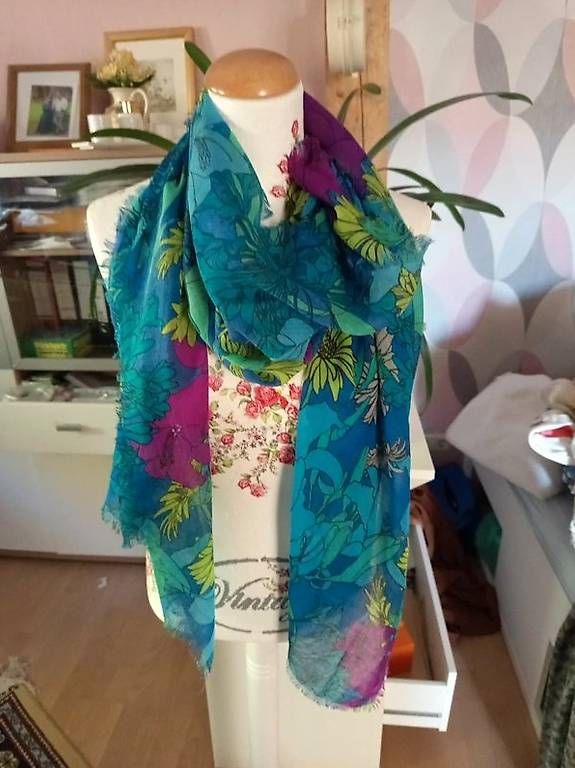 Foulard & Sciarpe: Schal - Halstuch - türkis/bunt – Usato da Allschwil venduto da droledezebre