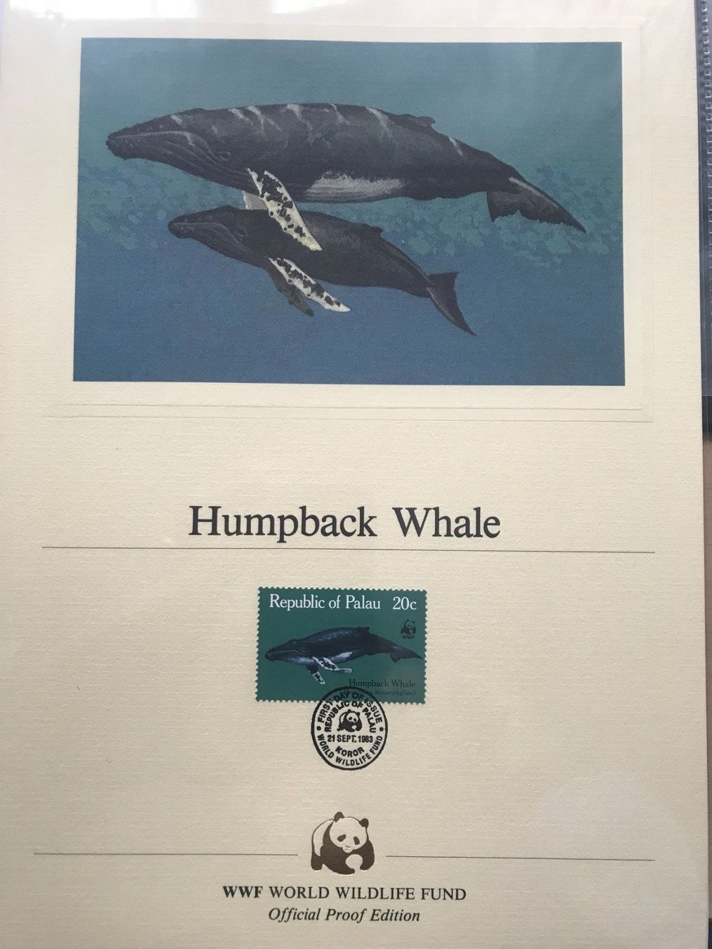 Tous les timbres: WWF 1983  Palau Buckelwal Sonderblatt – Neuf (Voir description) à Winterthur par schnueps
