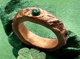 Wilder Ring, Bronze & Malachit, Grösse 47.