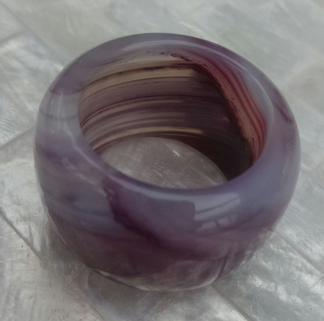 Anelli: Lila Achat Fullstone Fingerring – Nuovo (secondo la descrizione) da Zürich venduto da benedikt12 1