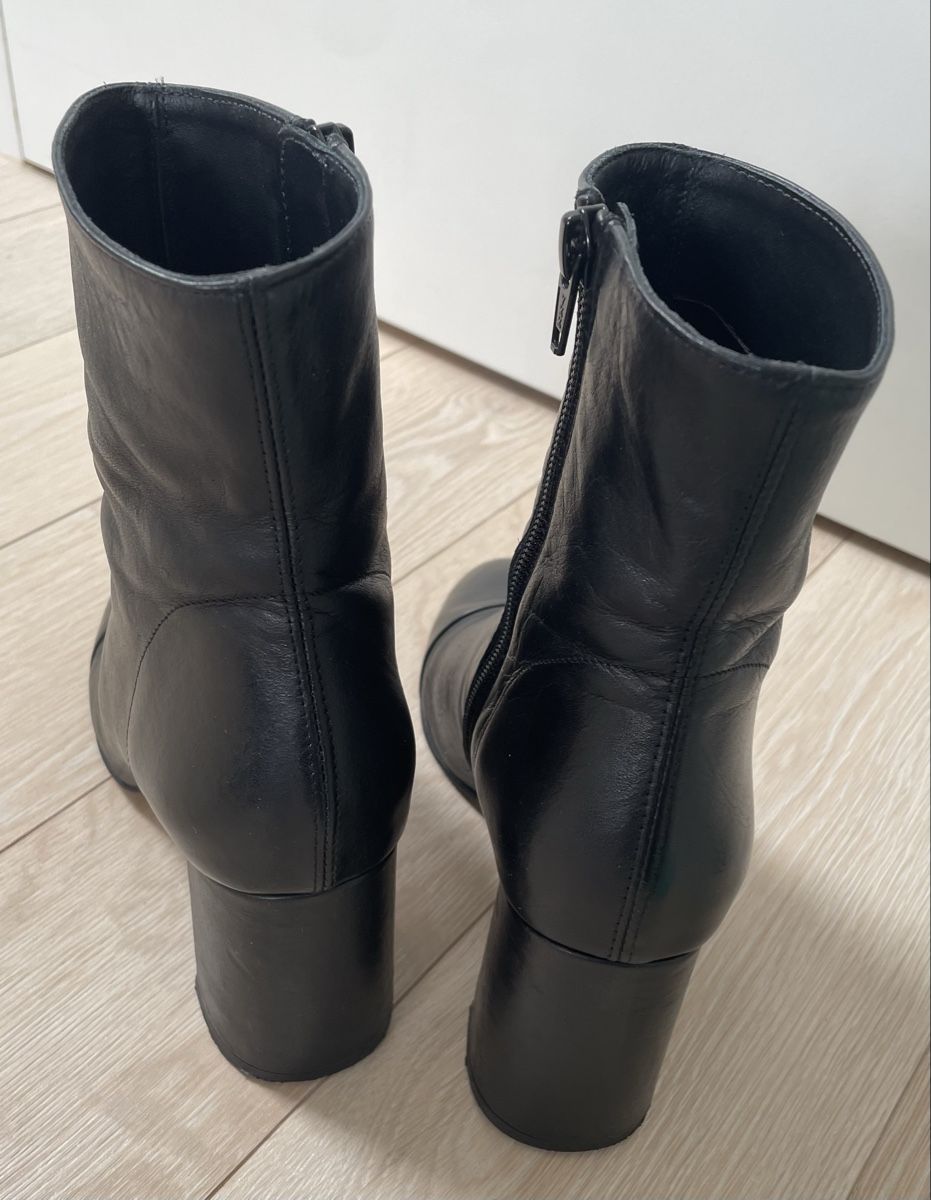 Hallhuber Scarpe da donna: Hallhuber Black Leather Ankle Boots sz 38 – Usato da Oberwil BL venduto da Stellochkas 2