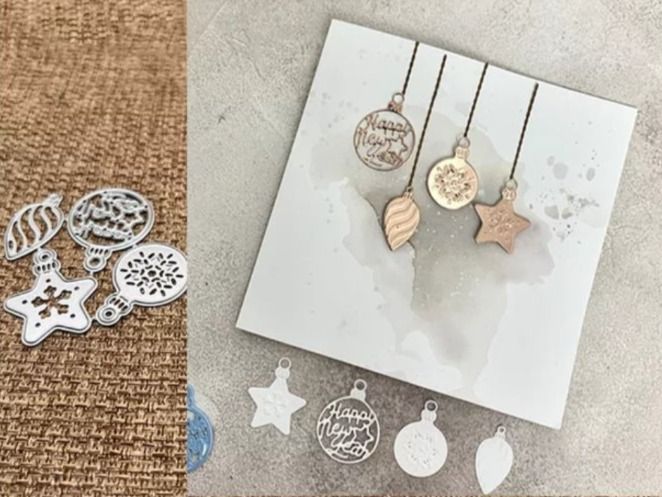 Sciablone: Stanzschablone Nr.104, Weihnachtskugeln (Sizzix geeignet) – Nuovo e nell'imballaggio originale da Gretzenbach venduto da Fliegepilz56