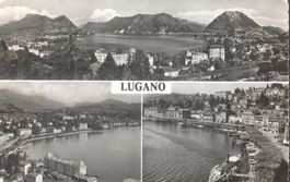 Raddampfer, Dampfschiff, Lugano, Mehrbild-Karte