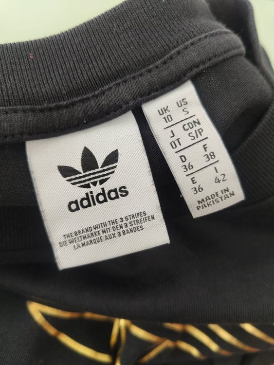 Adidas shirt schwarz on sale gold