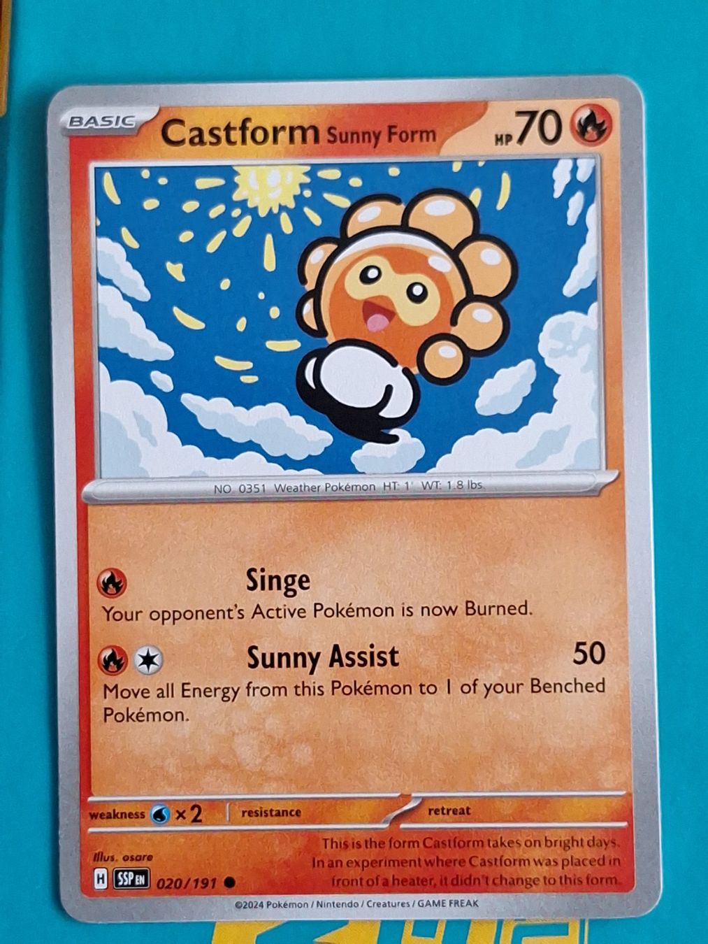 Pokémon Carte collezionabili: Castform Sunny Form - Pokemon Surging Sparks – Usato da Altstätten SG venduto da GGsGameshop
