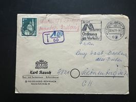 Brief mit Strafporto  1971  Heidelberg-Schönenberg (V435)