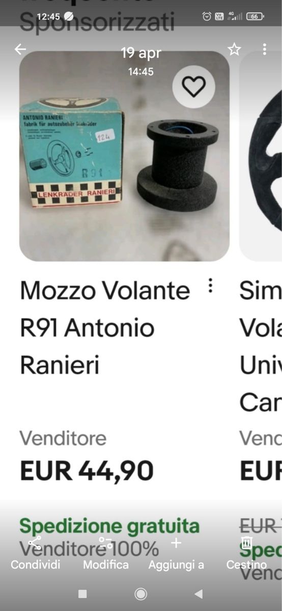 Fiat Tutti pezzi di ricambio auto: Lenkrad R 91 Antonio Ranieri – Nuovo (secondo la descrizione) da Dielsdorf venduto da Luigi1989 2