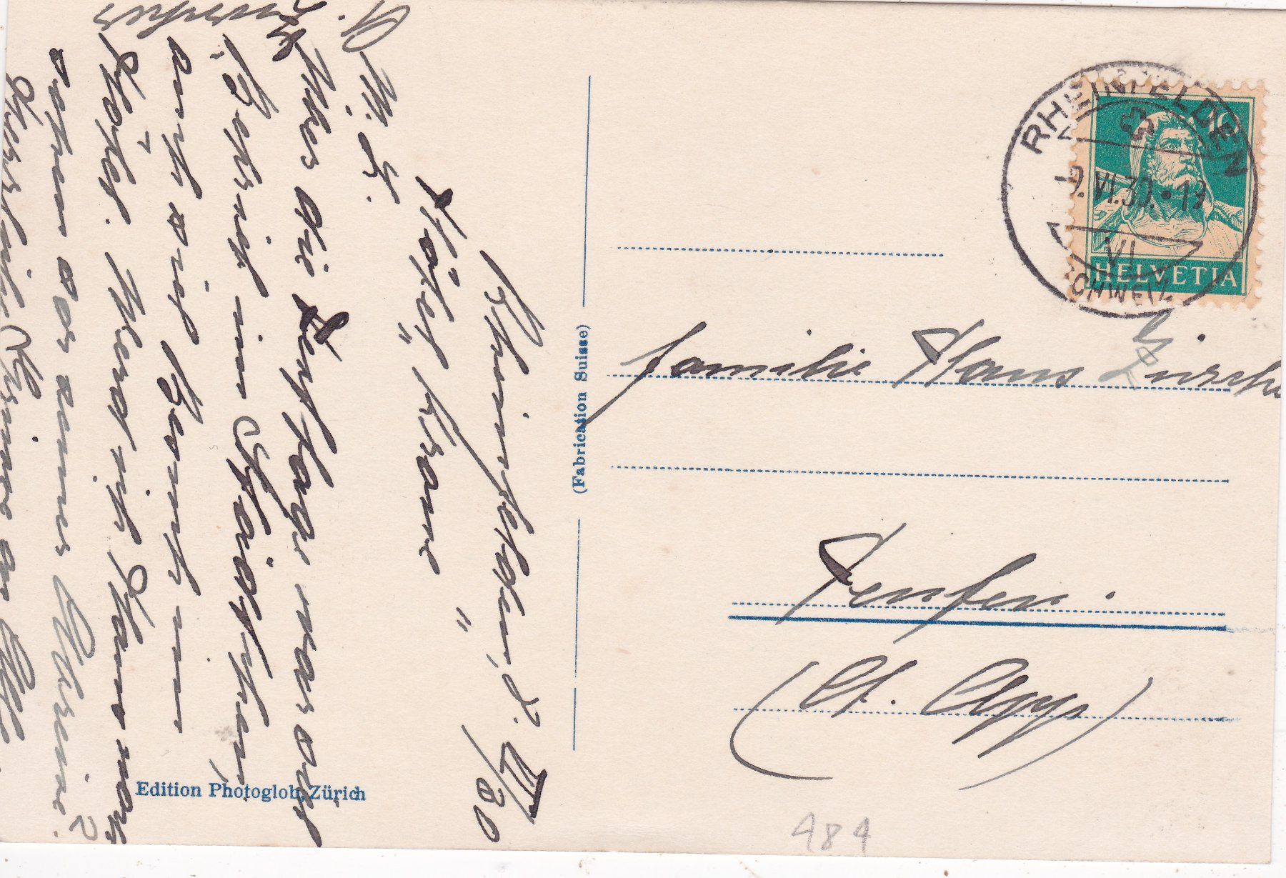 Ansichtskarten: Rheinfelden 1930 – Gebraucht aus Herisau von Lisegrat2008 1