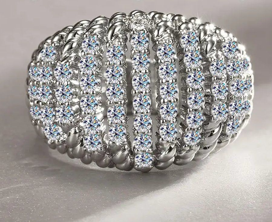 Anelli: Bague argent avec zircons cubiques – Nuovo e nell'imballaggio originale da Reconvilier venduto da Tsma67