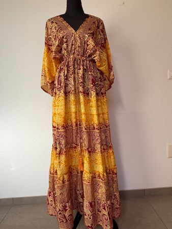 Boho Maxiszufenkleid aus Seide