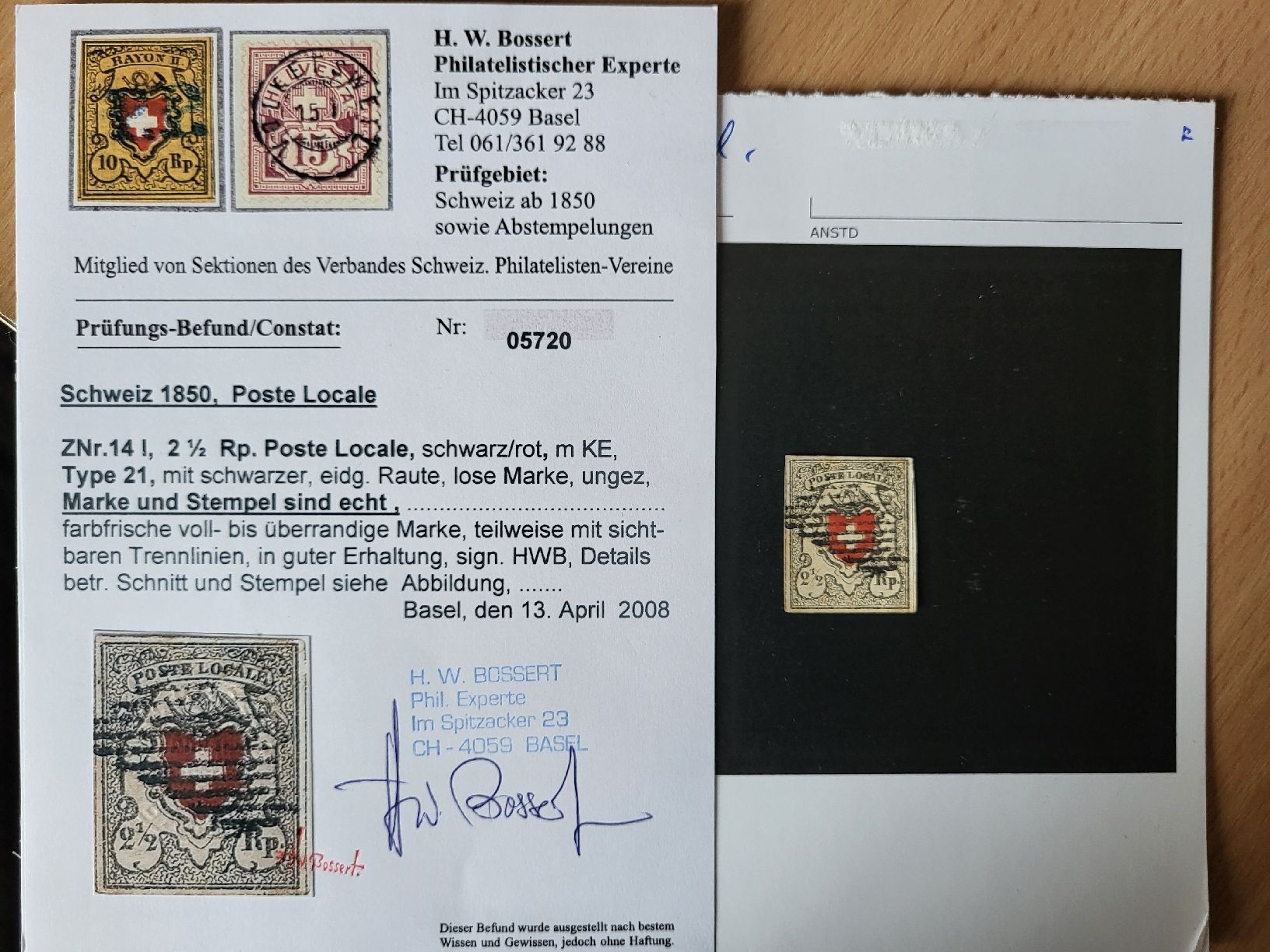 Tous les timbres: 1850, Breitrandige Poste Locale mit Attest – D'occasion à stäfa par brandy66