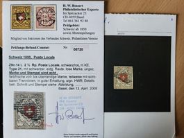 1850, Breitrandige Poste Locale mit Attest