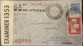 Brasilien Zensurbrief 1941 - Luftpost Recife-Glarus Schweiz