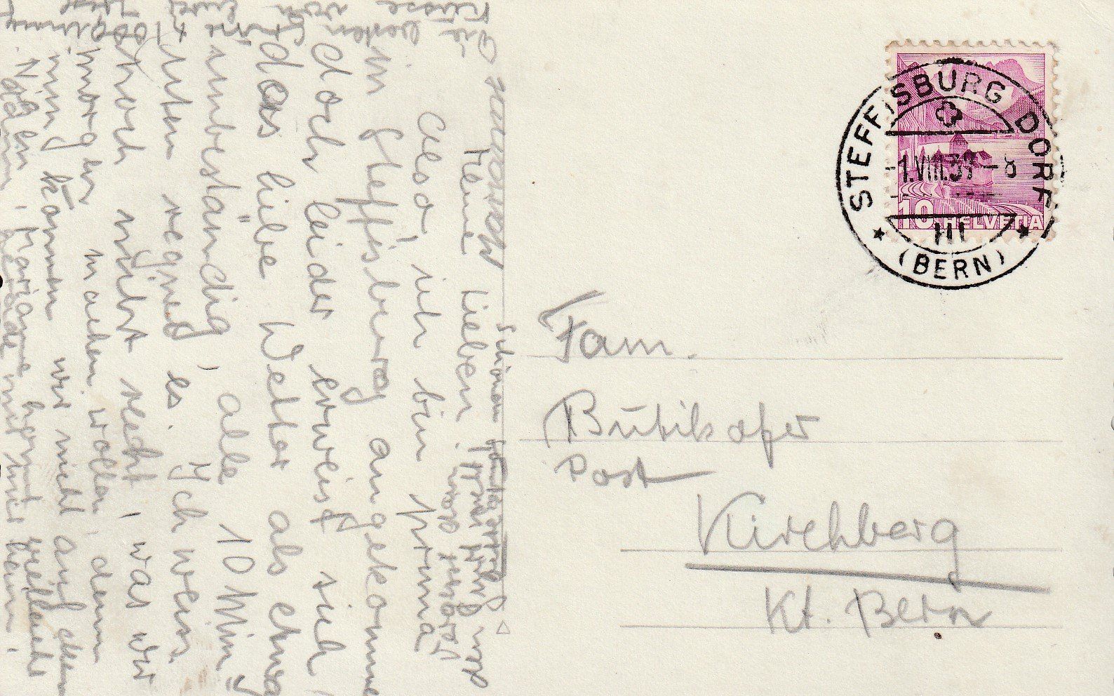 Cartoline postali: AK Steffisburg - gel. 1.8.1939 – Usato da Fribourg venduto da schnalla92 1
