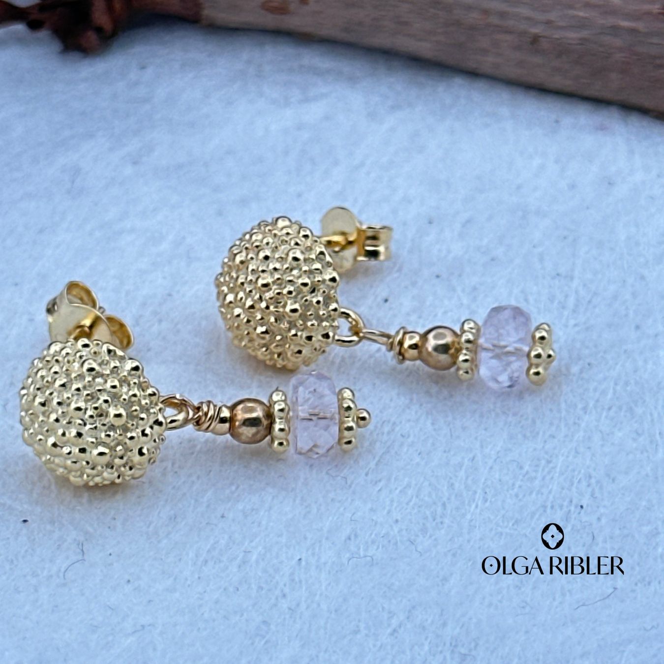 Olga Ribler Orecchini pendenti & Orecchini a lobo: Sterling Silber 925 Ohrstecker mit Morganite – Nuovo (secondo la descrizione) da Luzern venduto da Schmuckoutlet 5