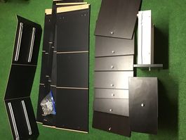 Ikea Möbelteile zerlegt schwarz, gebraucht Zustand