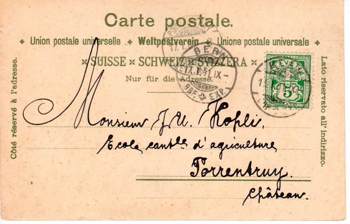 Ansichtskarten: Souvenir de Berne  1901 – Gebraucht aus Wolhusen von Curver9 1