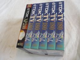 6x TDK VHS leer Videokassetten - TV 180 + XP 240