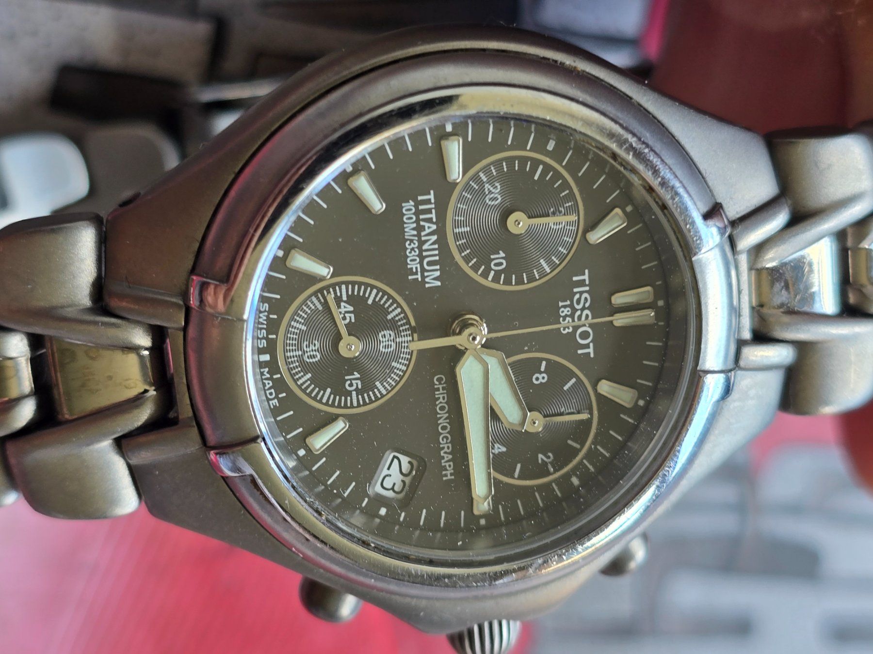 Tissot Orologi: 328 Tissot Titanium Chronograph wunderschoen – Usato da Muri AG venduto da Corredor 1