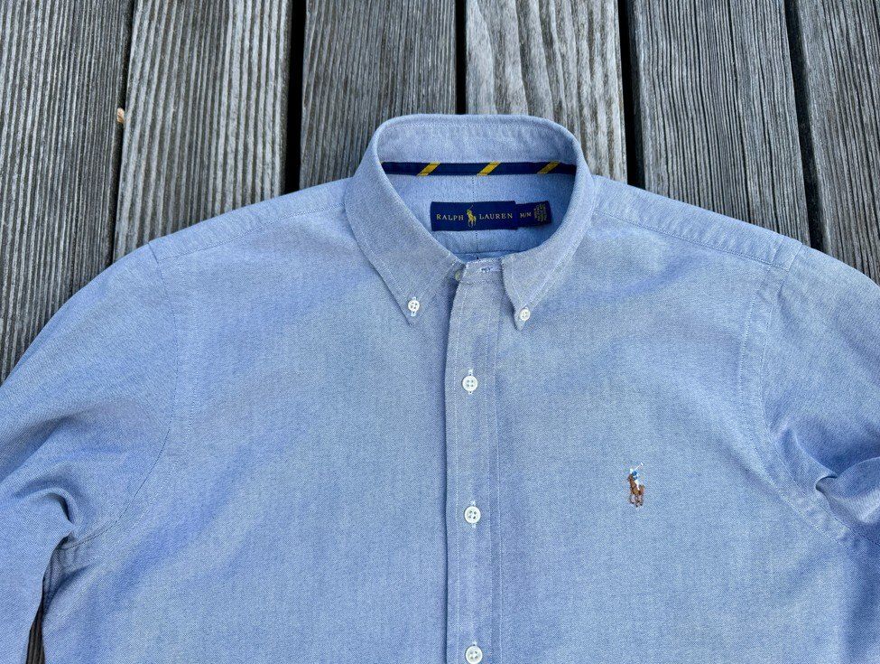 Ralph Lauren Camicie: Ralph Lauren Hemd Oxford M Hellgrau – Usato da Männedorf venduto da LTMCS