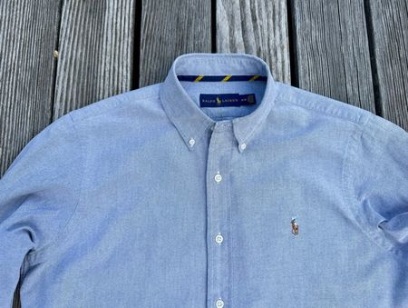 Ralph Lauren Hemd Oxford M Hellgrau