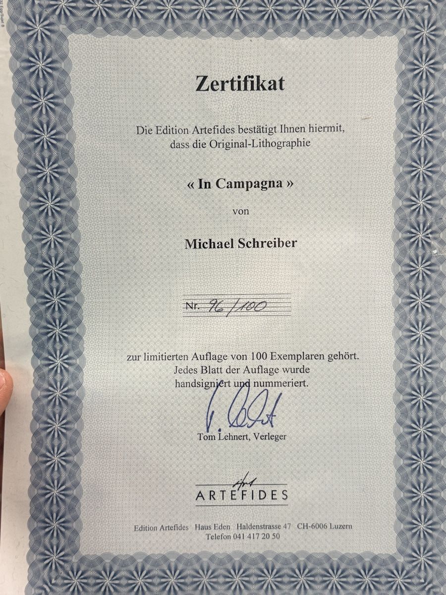 Grafica & Litografie: In Campagna von Michael Schreiber - Original-Lithographie – Usato da Solothurn venduto da NUVICO 6