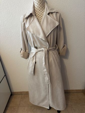 New Collection Trench Coat Beige Italian Made Size One Size