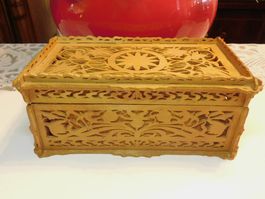 Vintage Holz Schatulle Handarbeit 1950 / 60er