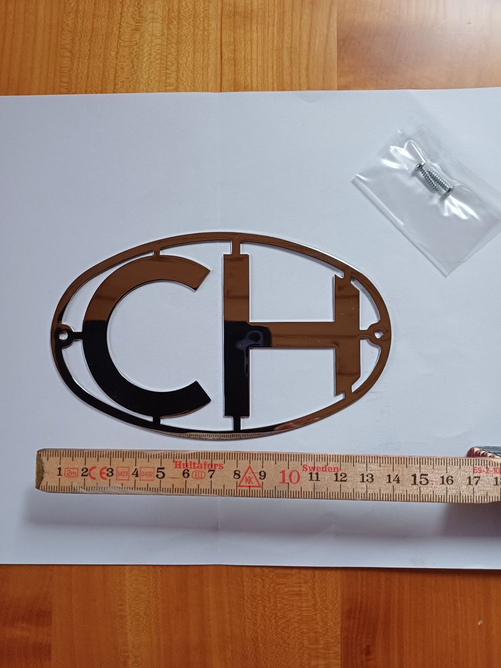 Insegne: Antikes CH-Schild in Chrom für Oldtimer – Nuovo e nell'imballaggio originale da Rüegsbach venduto da Urs9990 1