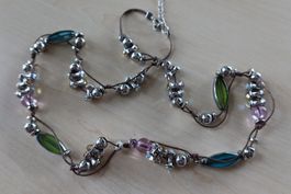 Halskette mit Glas und Glitzer Elementen, NEPorto 2 Franken