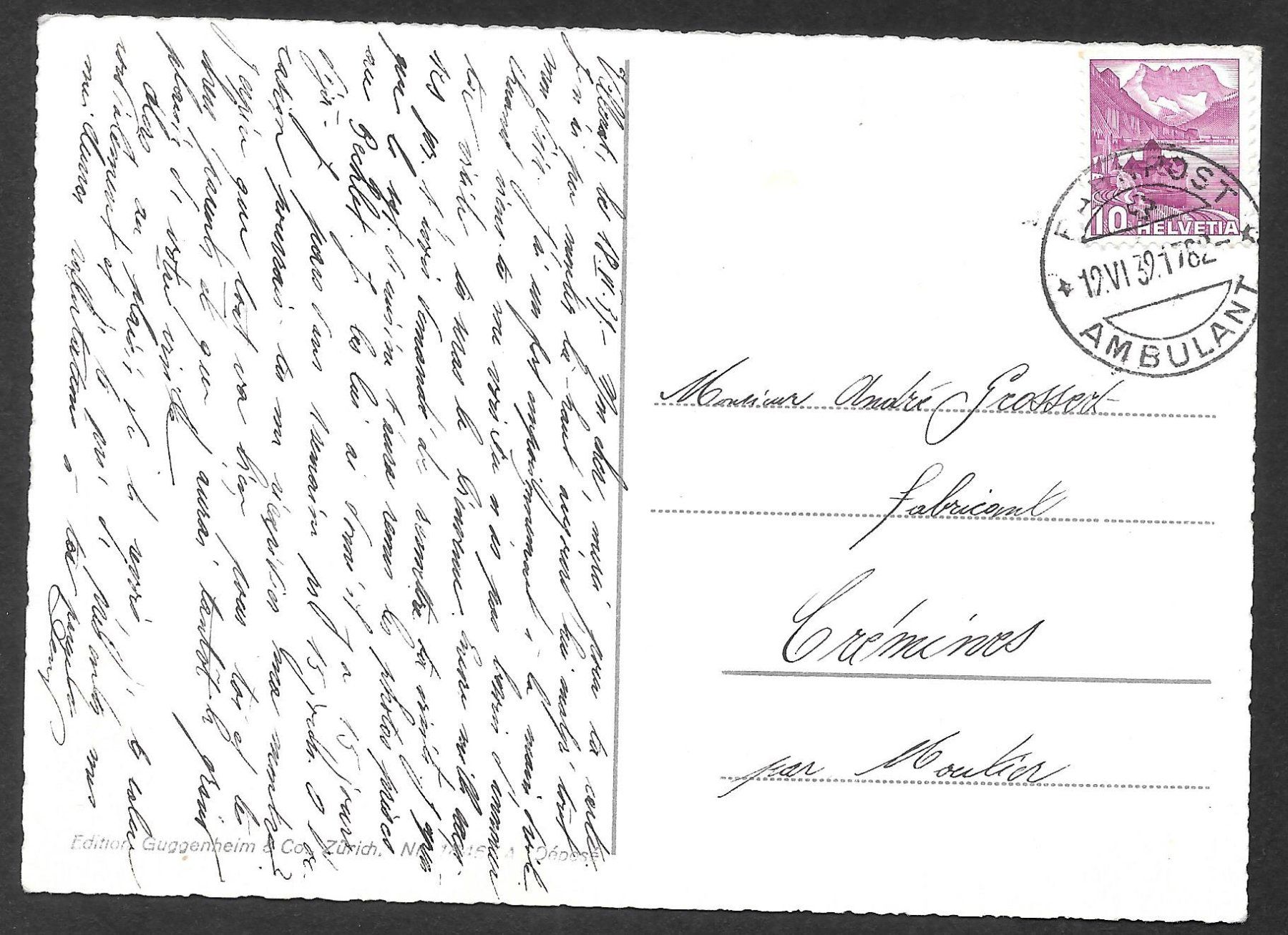 Cartoline postali: Zürich vom Polytechnikum aus – Usato da Olten venduto da clotaldi 1