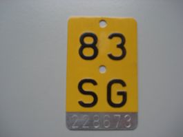Mofa-Schild gelb 83 SG - Top Zustand für Sammler!