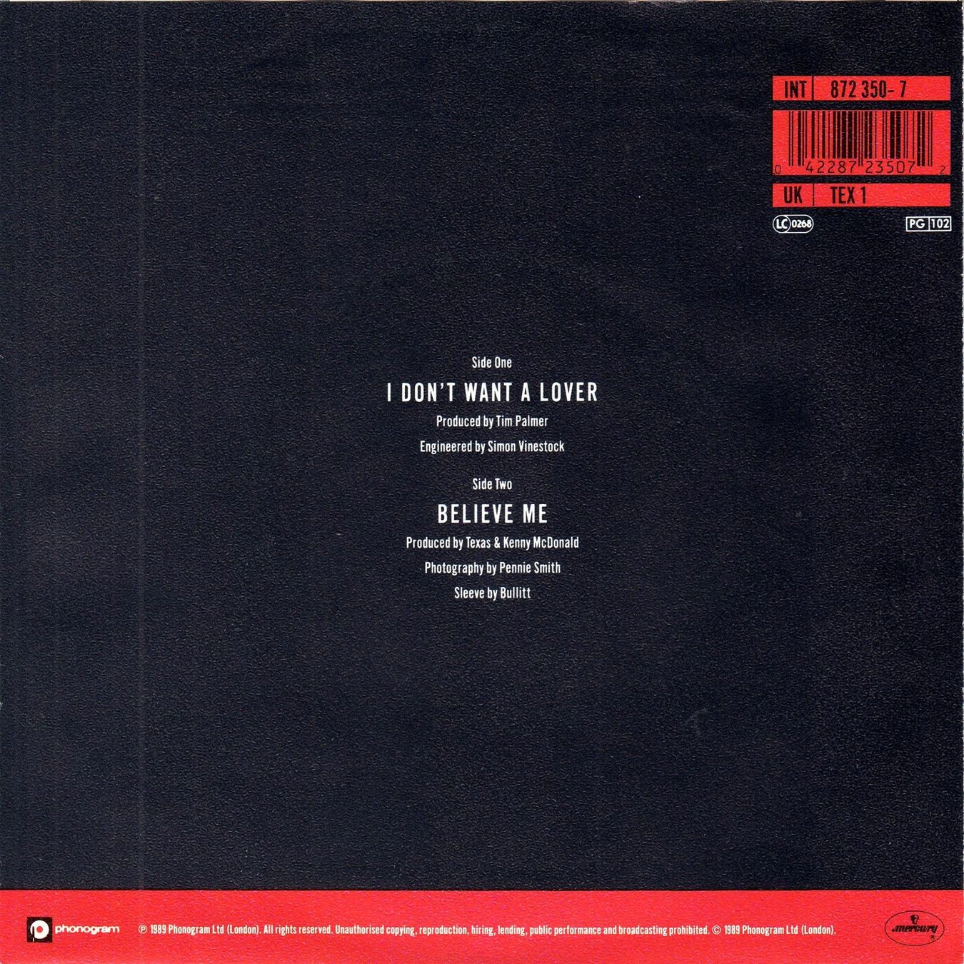 Dischi in vinile: Texas Vinyl Single von 1989 – Usato da Volketswil venduto da Abcrecords 1
