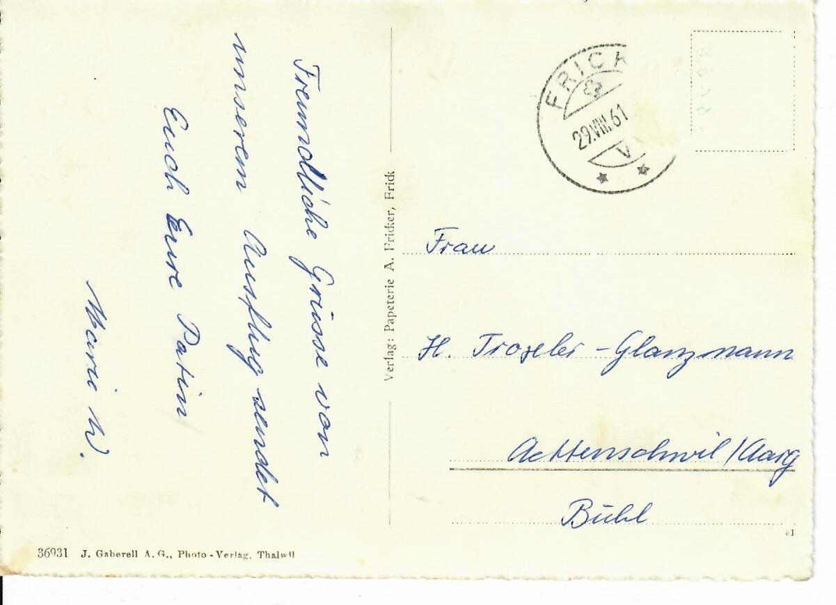 Cartes postales: Frick, Dorfpartie Gemeindehaus – D'occasion à Hochdorf par Ziegel-16 1
