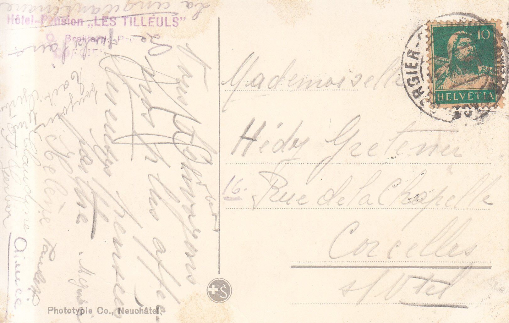 Cartoline postali: Gorgier Château ca. 1928 – Usato da Bürglen TG venduto da StampGraf 1