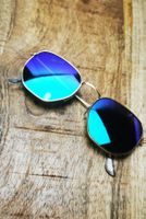 Sonnenbrille Blau Spiegel Trendy Sommer Unisex Sunglasses