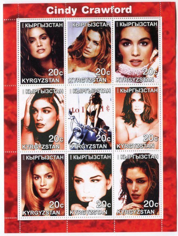 Alle Briefmarken: Block "Cindy Crawford". Kirgisistan – Neu und originalverpackt aus Basel von Butsch5