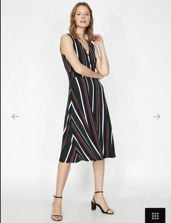Striped Summer Dress, V-neck, size M