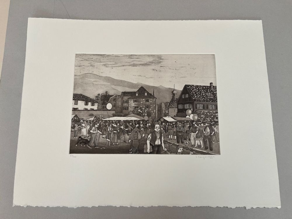 Grafica & Litografie: Lilly Langenegger RADIERUNG SIGNIERT NUMMERIERT – Usato da Gersau venduto da grafik-kunst 2