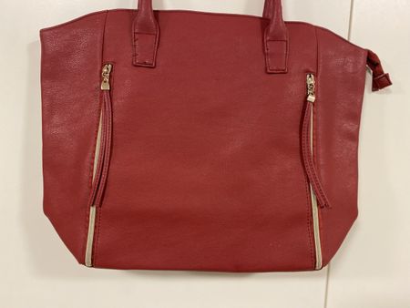 Rote Handtasche Kunstleder geräumig